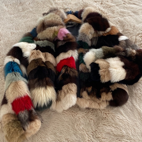 Multi colored fur jacket - Picture 1 of 7